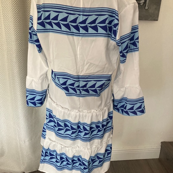 White patterned BRAND NEW summer dress! Size L - Picture 5 of 8